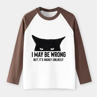 Tokyo-Lion Cat Can Do No Wrong Raglan Long Sleeve T-shirt
