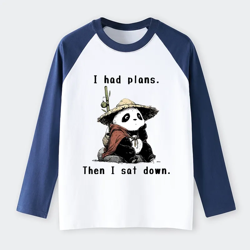 Tokyo-Lion The Maybe Later Panda Raglan Long Sleeve T-shirt