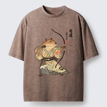 Tokyo-Lion Capybara Archery Washed T-Shirt