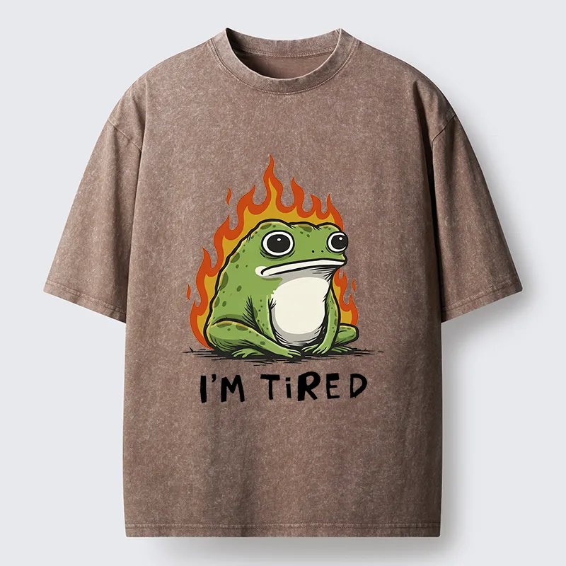Tokyo-Lion Tired Frog Japan Washed T-Shirt
