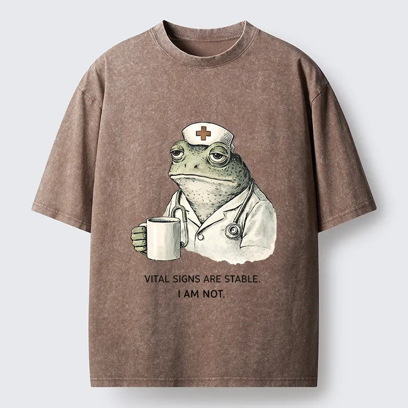 Tokyo-lion Japanese Melancholy Frog Washed T-Shirt