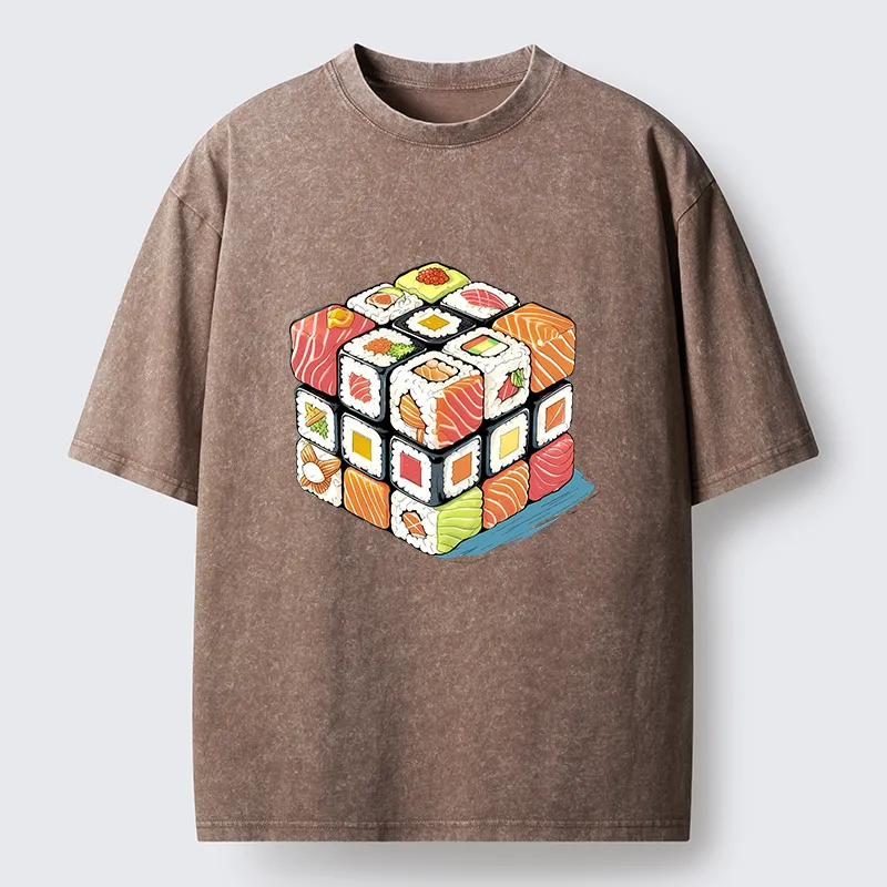 Tokyo-Lion Sushi Rubik's Cube Washed T-Shirt