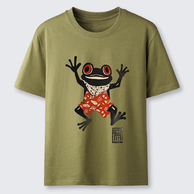 Tokyo-Lion Japanese Happy Frog Ukiyoe Classic T-Shirt