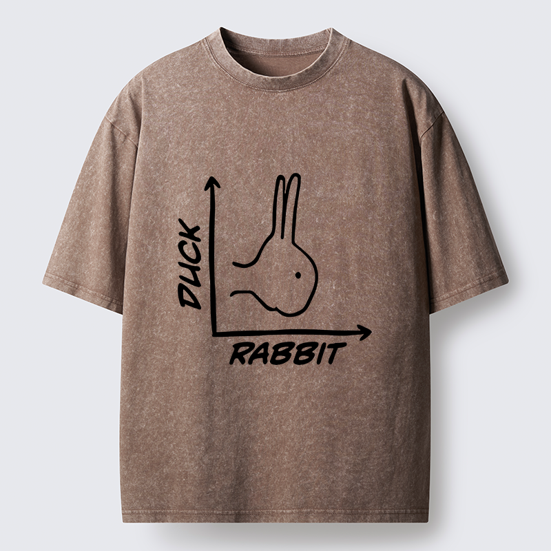 Tokyo-Lion Rabbit Or Duck Funny Washed T-Shirt-Tokyo-Lion