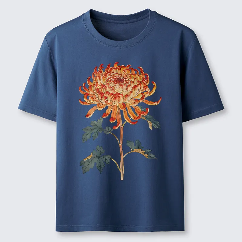 Tokyo-Lion Japanese Chrysanthemum Flower Classic T-Shirt-Tokyo-Lion