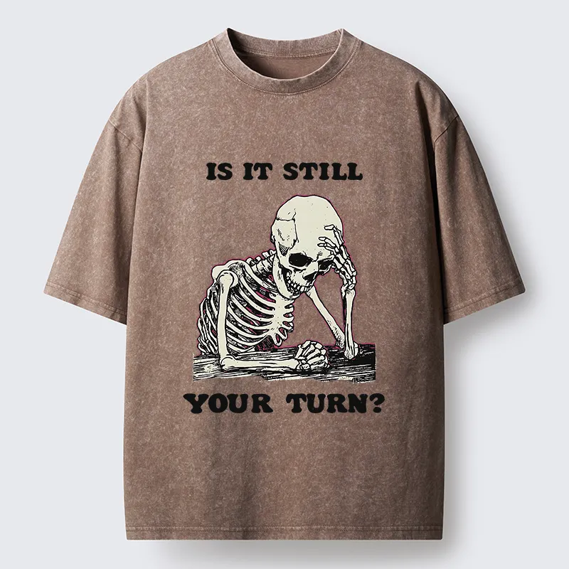 Tokyo-Lion Waiting To Become A Skeleton Washed T-Shirt