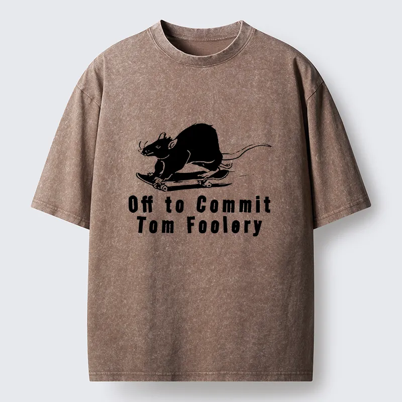 Tokyo-Lion Mischievous Rat Washed T-Shirt