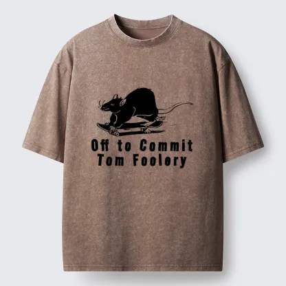 Tokyo-Lion Mischievous Rat Washed T-Shirt