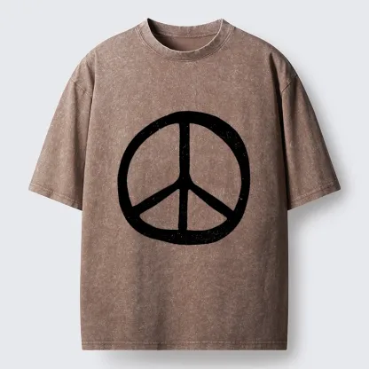 Tokyo-Lion Peace Symbol Washed T-Shirt