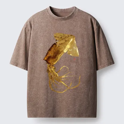 Tokyo-Lion Golden Squid Washed T-Shirt