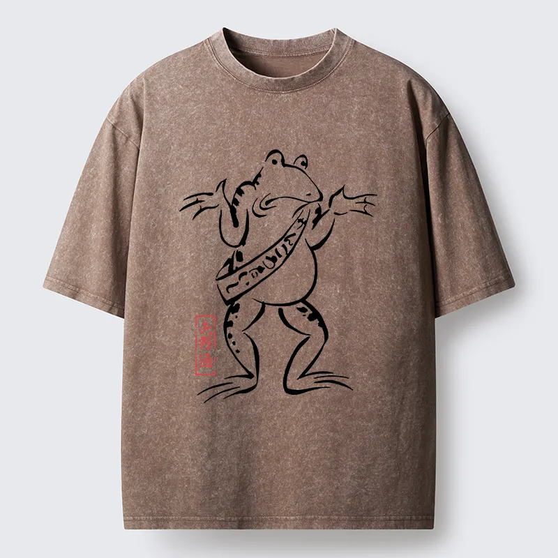 Tokyo-Lion Helpless Frog Washed T-Shirt