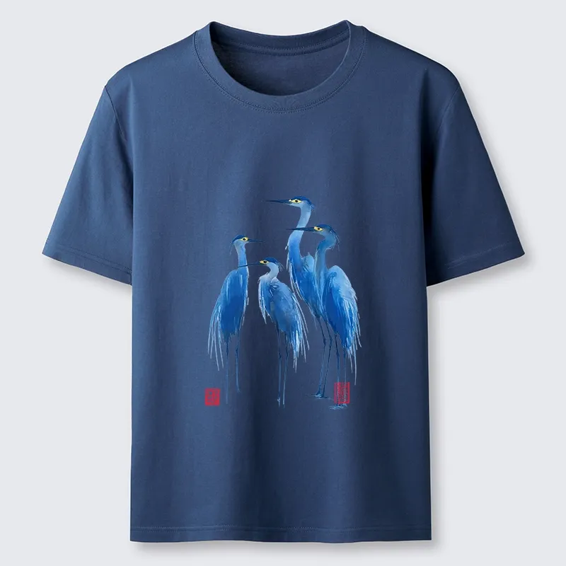 Tokyo-Lion Flocks Of Great Blue Herons Classic T-Shirt