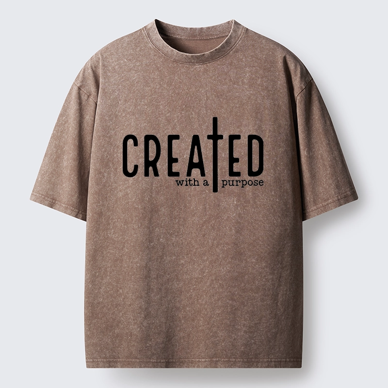 Tokyo-Lion Created To Have A Meaning Washed T-Shirt-Tokyo-Lion