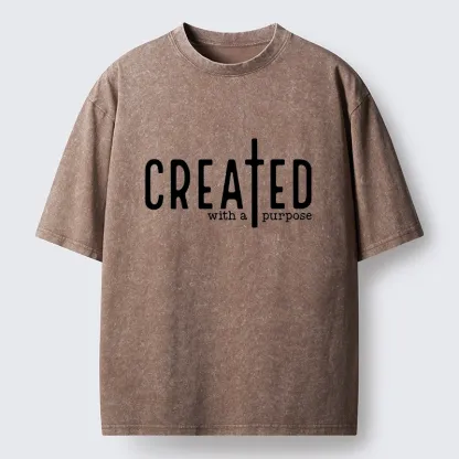 Tokyo-Lion Created To Have A Meaning Washed T-Shirt-Tokyo-Lion