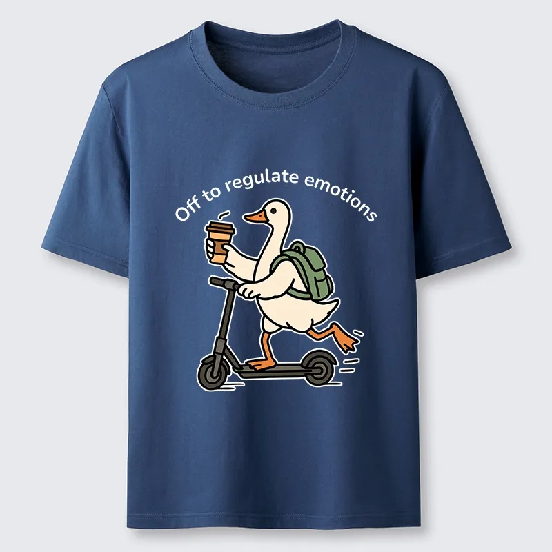 Tokyo-Lion Scooter-Riding Duck’s Self-Care Classic T-Shirt