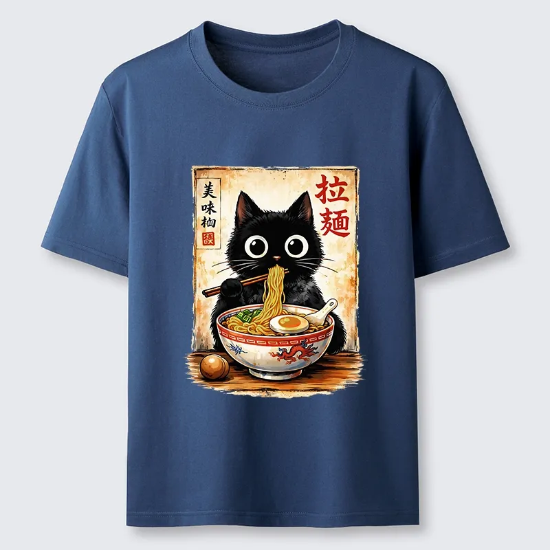 Tokyo-Lion Cute Cat Slurping Ramen Classic T-Shirt
