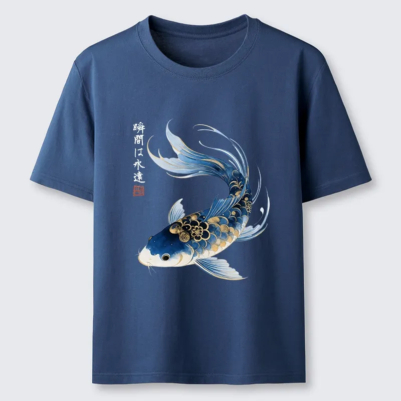 Tokyo-Lion Elegant Koi Fish Watercolor Art Classic T-Shirt-Tokyo-Lion