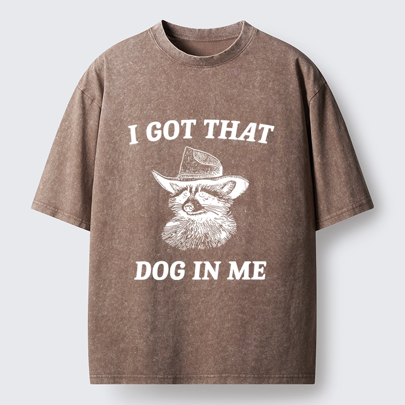 Tokyo-lion Raccoon In Cowboy Hat Washed T-Shirt-Tokyo-Lion