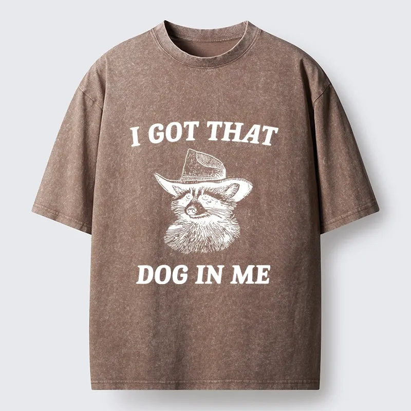 Tokyo-lion Raccoon In Cowboy Hat Washed T-Shirt-Tokyo-Lion