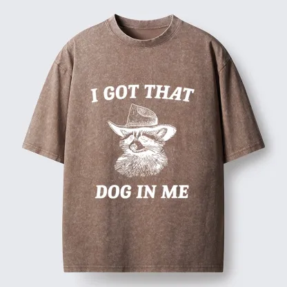 Tokyo-lion Raccoon In Cowboy Hat Washed T-Shirt-Tokyo-Lion
