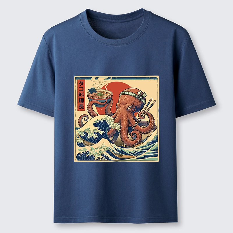 Tokyo-Lion Ukiyo-E Octopus Ramen Master Classic T-Shirt-Tokyo-Lion