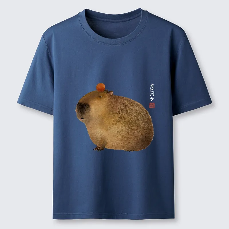Tokyo-Lion Calm Capybara Illustration Classic T-Shirt-Tokyo-Lion