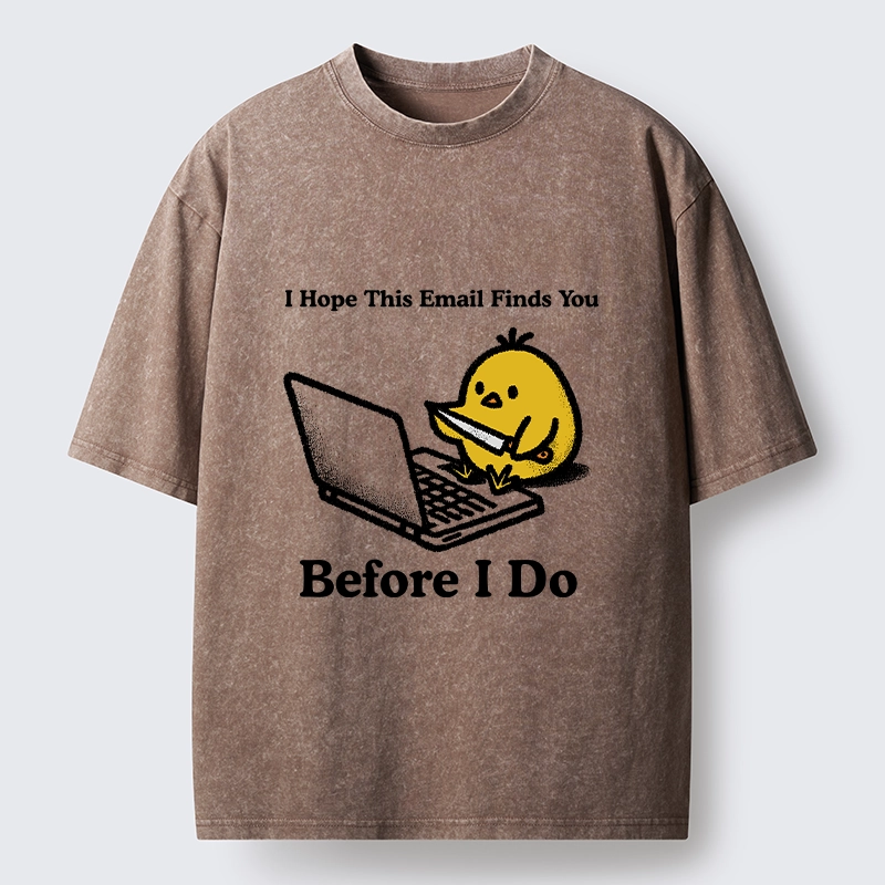 Tokyo-Lion Chicken Knife Email Meme Washed T-Shirt-Tokyo-Lion