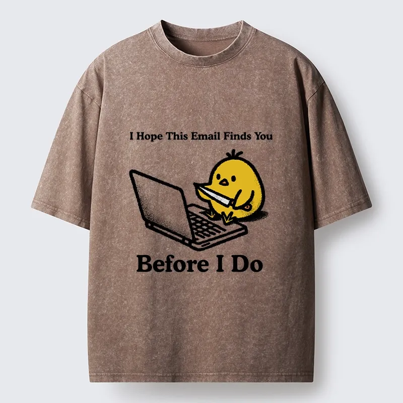 Tokyo-Lion Chicken Knife Email Meme Washed T-Shirt-Tokyo-Lion