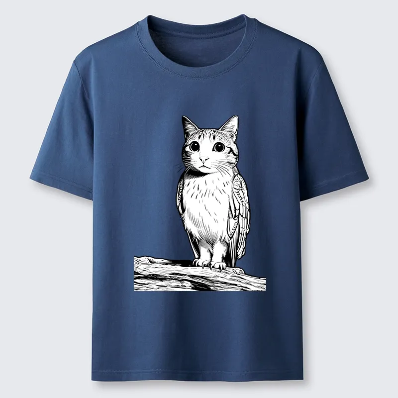 Tokyo-Lion Funny Cat Owl Fusion Art Classic T-Shirt