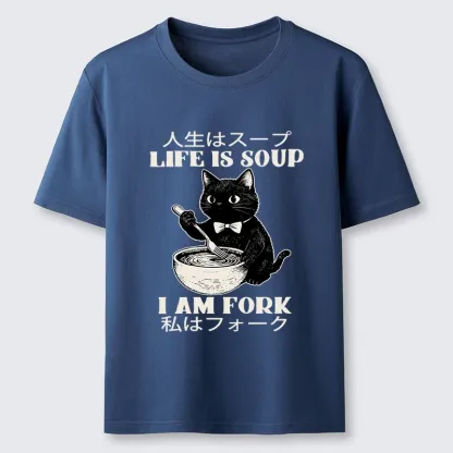 Tokyo-Lion Life Is Soup Cat Humor Meme Classic T-Shirt
