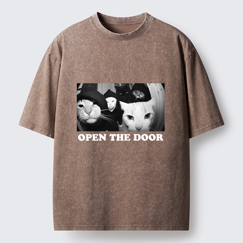 Tokyo-Lion Funny Cat Gang Meme Washed T-Shirt-Tokyo-Lion