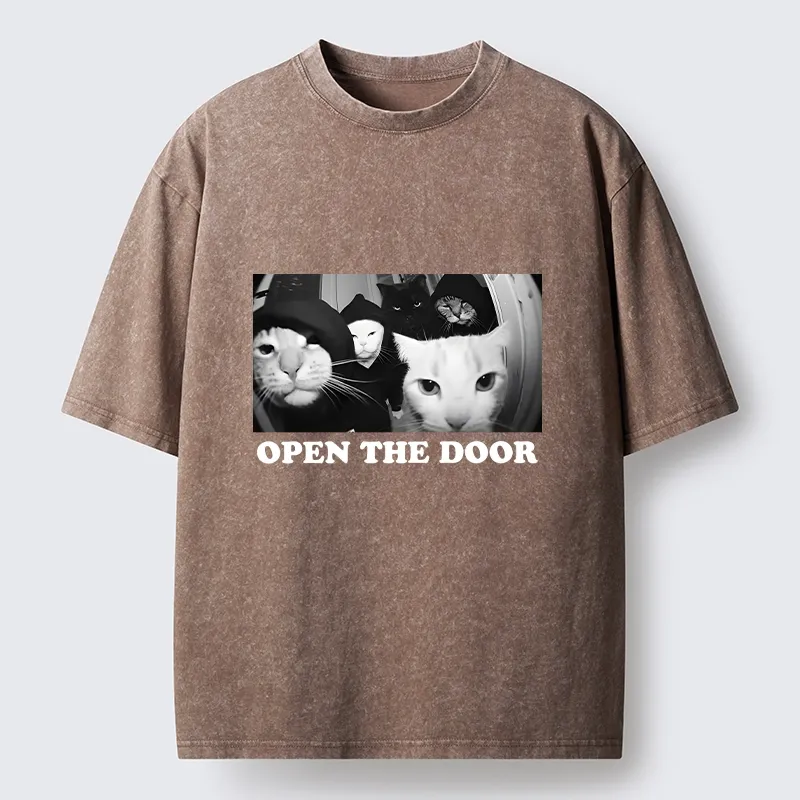 Tokyo-Lion Funny Cat Gang Meme Washed T-Shirt-Tokyo-Lion