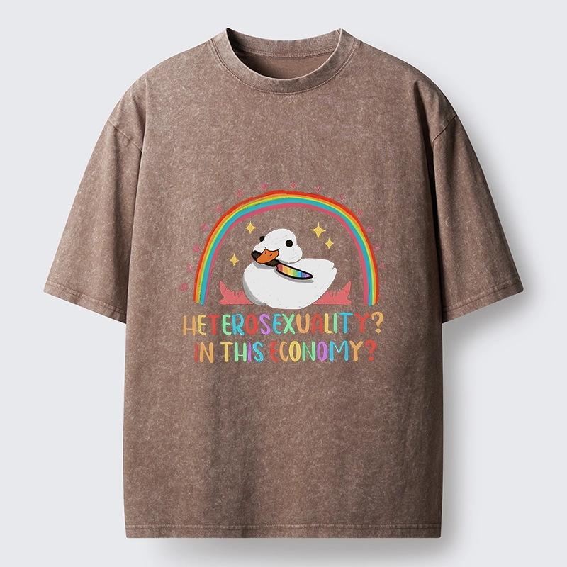 Tokyo-Lion Duck Says No To Heteronormativity Washed T-Shirt
