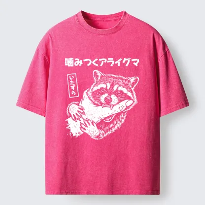 Tokyo-Lion Mischief Raccoon Washed T-Shirt