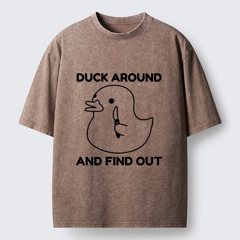 Tokyo-Lion Duck Around And Find Out Funny Washed T-Shirt