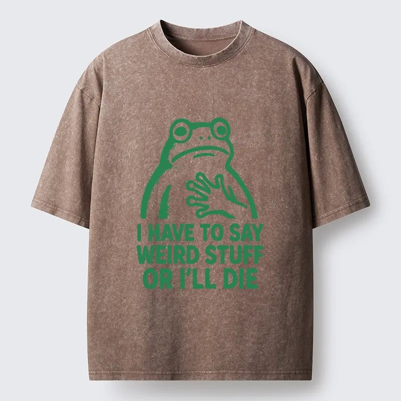 Tokyo-Lion Weird Frog Funny Meme Shirt Washed T-Shirt