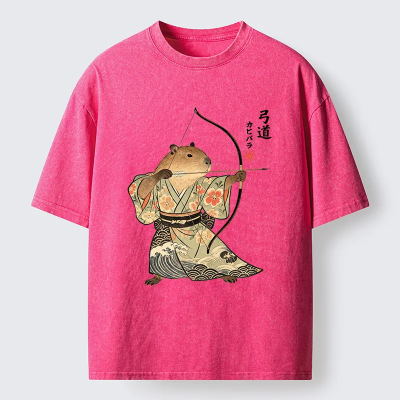 Tokyo-Lion Capybara Archery Washed T-Shirt