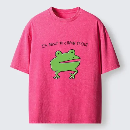Tokyo-Lion Very Sleepy Frog Funny Washed T-Shirt