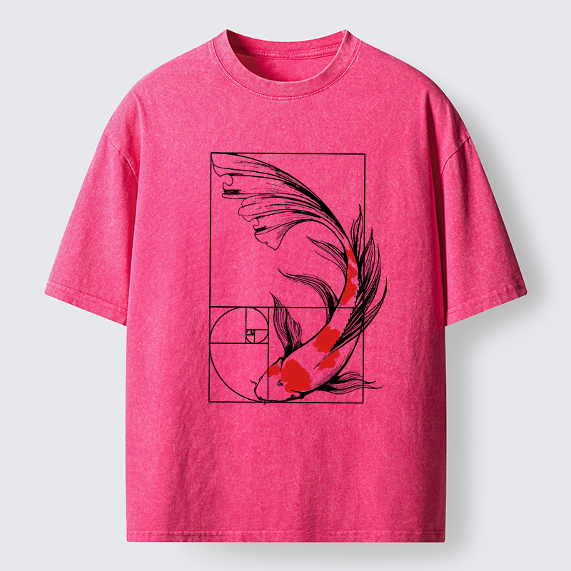 Tokyo-Lion Golden Ratio Koi Washed T-Shirt