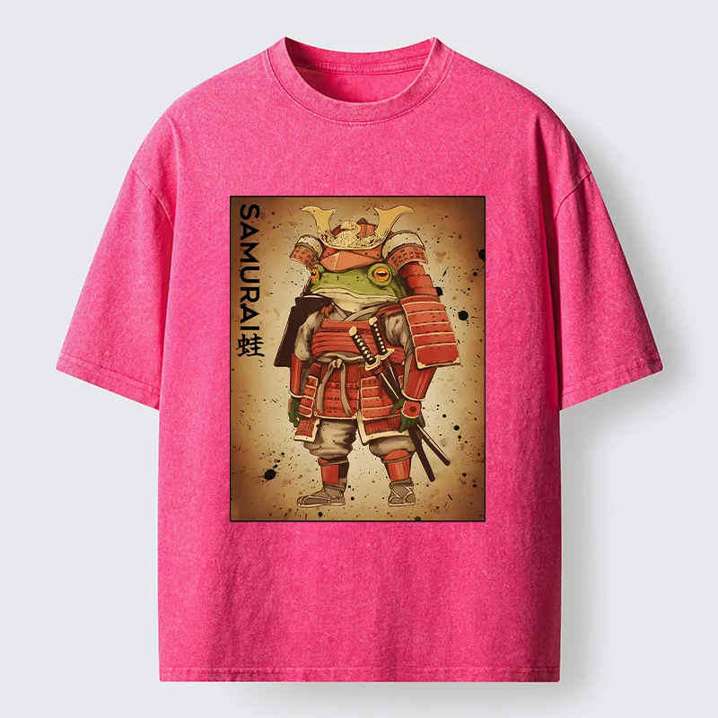 Tokyo-Lion Frog Japanese General Washed T-Shirt
