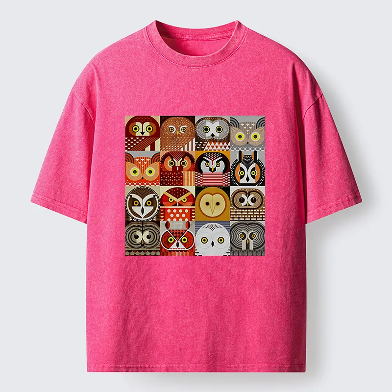 Tokyo-Lion All Kinds Of Owls Washed T-Shirt
