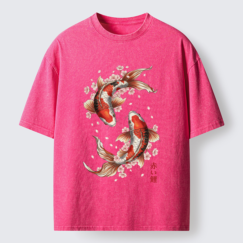 Tokyo-Lion Twin Koi Washed T-Shirt