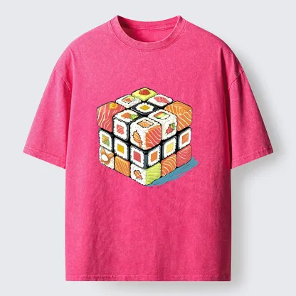 Tokyo-Lion Sushi Rubik's Cube Washed T-Shirt