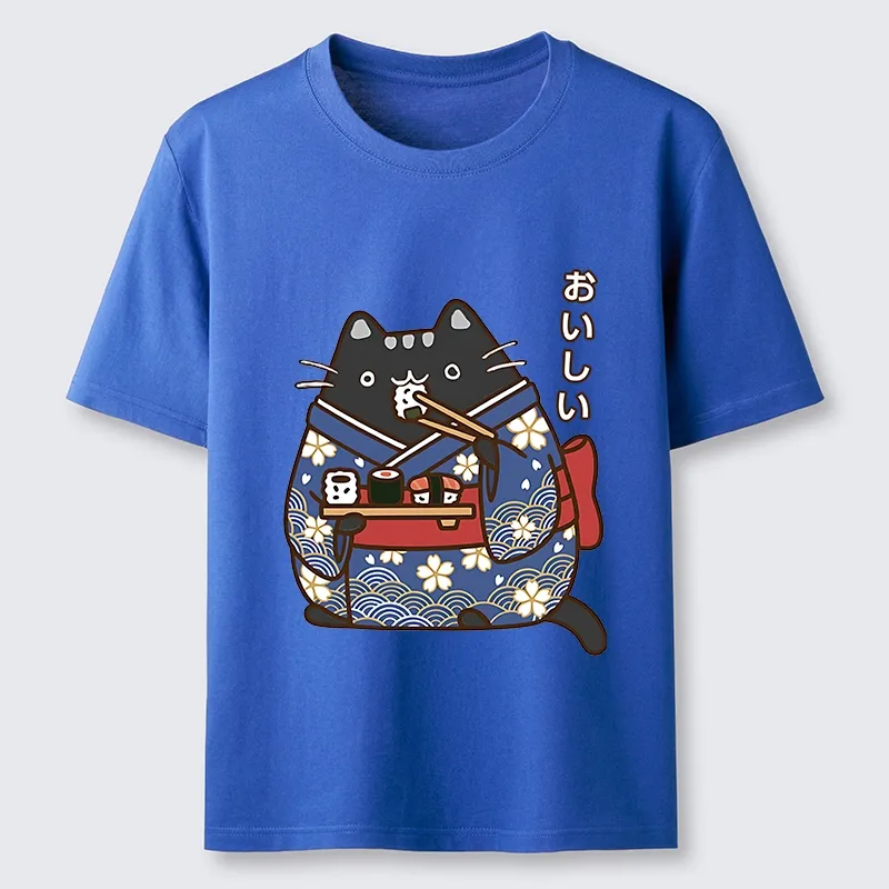 Tokyo-Lion Geisha Cat Sushi Classic T-Shirt