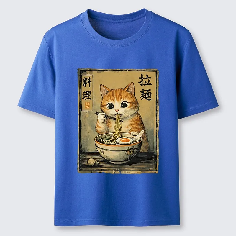 Tokyo-Lion Retro Ginger Cat Ramen Classic T-Shirt