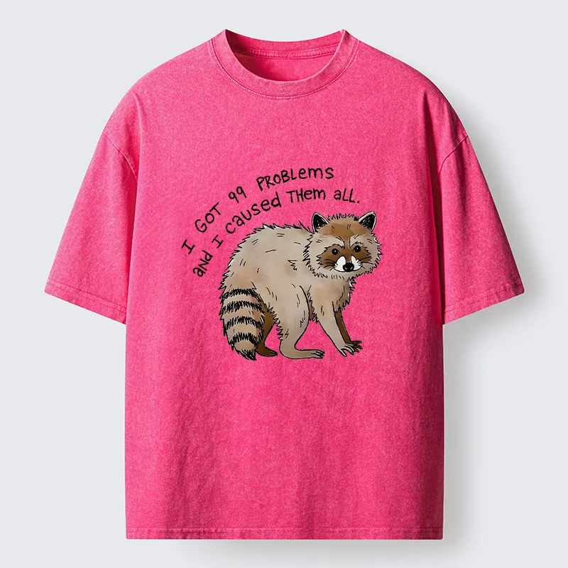 Tokyo-Lion Raccoon Funny Meme Japan Washed T-Shirt