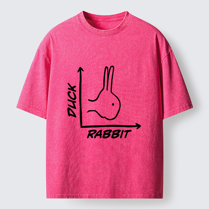 Tokyo-Lion Rabbit Or Duck Funny Washed T-Shirt-Tokyo-Lion