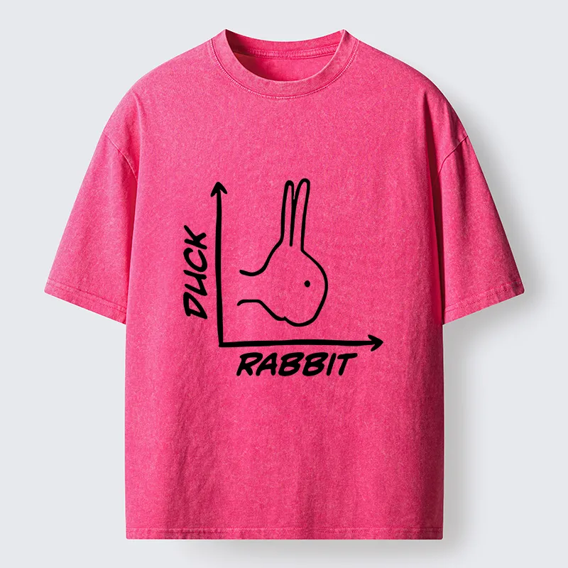 Tokyo-Lion Rabbit Or Duck Funny Washed T-Shirt-Tokyo-Lion