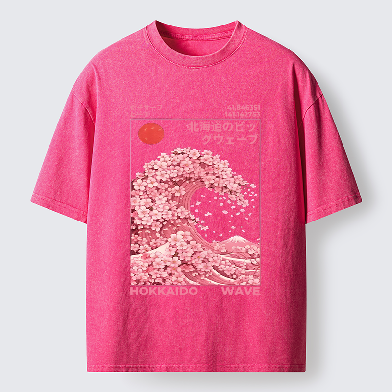Tokyo-Lion Sakura Wave Washed T-Shirt
