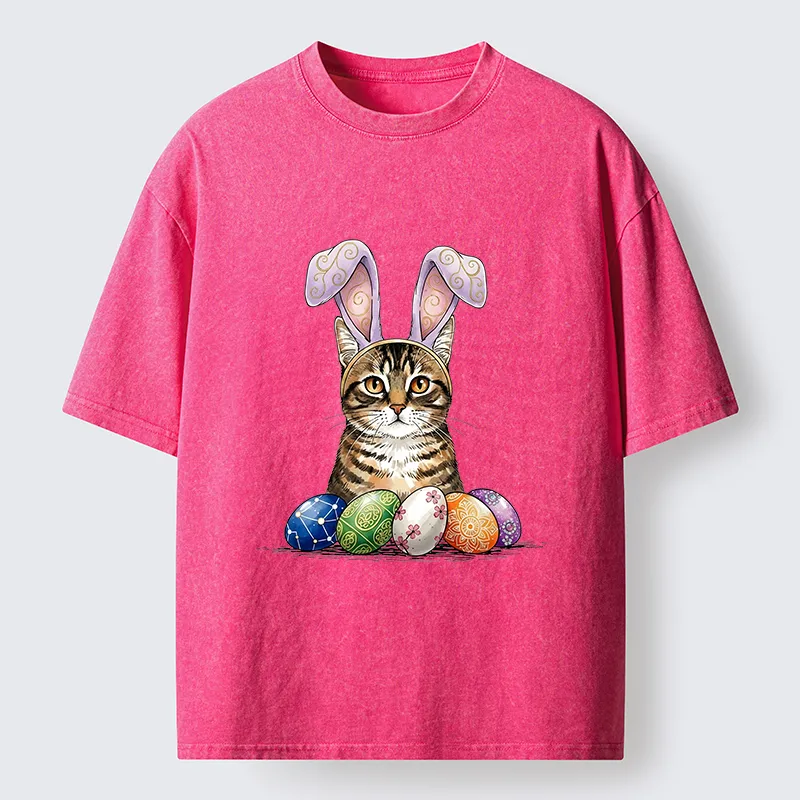 Tokyo-Lion Easter Cat Washed T-Shirt